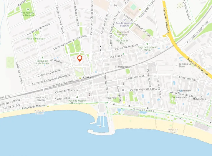 Carte de l'emplacement de l'Hostal Torre Mar à Salou
